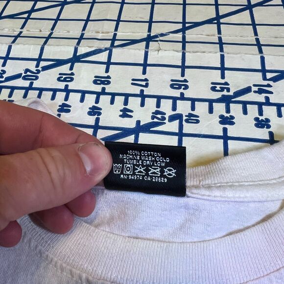 Vtg Stüssy Withered Flower Graphic T-Shirt Size Large White Pink Short Sleeve - Picture 12 of 13